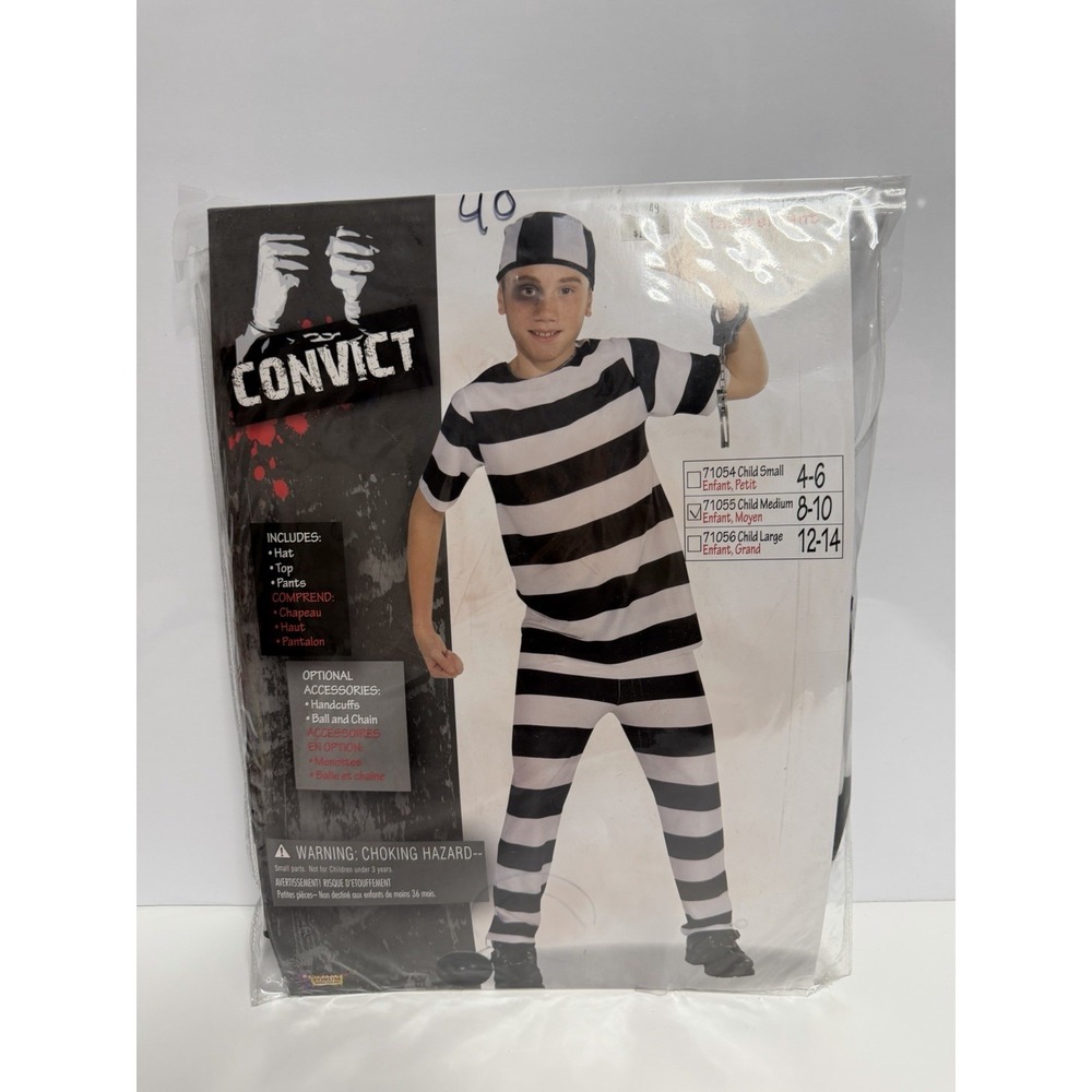 Convict‎ Kids Costume   Forum SIZE  M 8/10 H-1